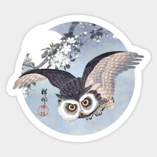 Ukiyo-e Owl Sticker